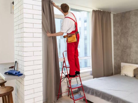 Установка карниза для штор в Минске